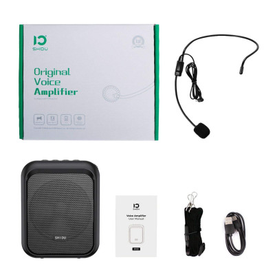 Máy Trợ Giảng Có Dây Shidu SD-M100 Cho Giáo Viên - Hàng Chính Hãng. SHIDU M100 Mini  Portable Rechargeable Bluetooth Speaker with Wired Microphone Headset 10W 1800mAh  Supports MP3 Format Audio for Teacher, Taxi Driver, Coaches, Training, Tour Guide