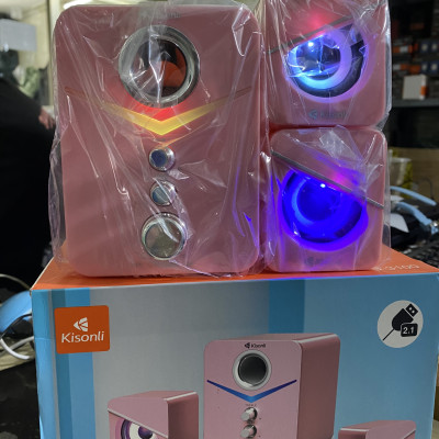 Loa 2.1 Kisonli U-3100 Pink LED - Hàng chính hãng