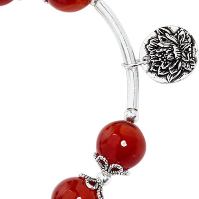 Vòng Tay Bạc Mix Đá Mã Não Đỏ Ngọc Quý Gemstones VT63