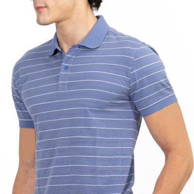 Áo Polo Nam Novelty NATMSLMCSR191235N - Xanh Nhạt Sọc Trắng