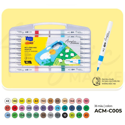 Hộp 36 Bút Lông Màu Acrylic Markers 1 Đầu - Colokit ACM-C005