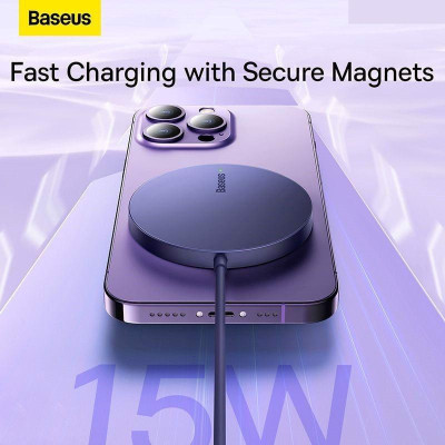 Đế sạc không dây Baseus Simple Mini3 Magnetic Wireless Charger 15W (CCJJ040012)- hàng chính hãng