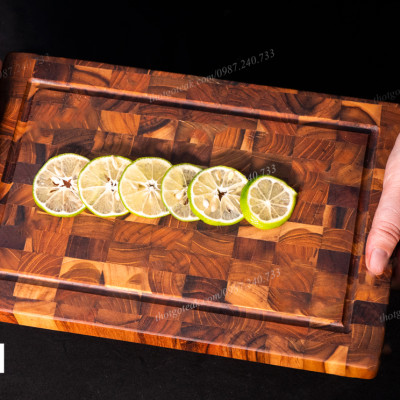 Thớt Gỗ Teak Cao Cấp - Cắt Thái, Trang Trí - 30x20x2,5cm - DC01 | HTX DAO PHÚC SEN