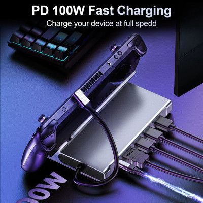 Bộ Hub chuyển đổi Choetech HUB-M77 5in1 Docking Station (HDMI 4K60Hz + USB*3 + PD100W)- Hàng chính hãng