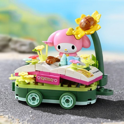 Đồ chơi - KEEPPLAY - 20831 Bộ đồ chơi xếp hình mô hình My Melody đi picnic ở vưởn hoa (KT 10.5x8x7.5cm)