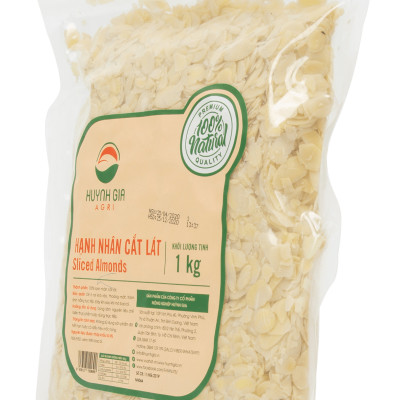 Hạnh nhân tươi cắt lát FAMINUTS bịch 1kg làm bánh, nấu chè khúc bạch