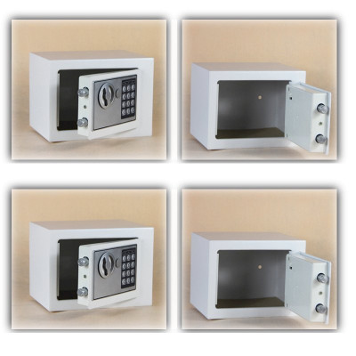 Két sắt mini điện tử trắng có rãnh