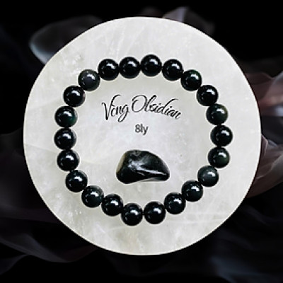 Vòng Obsidian 8mm, 10mm, 12mm, 14mm, 16mm - Vòng phong thủy trừ tà, hộ mệnh, vòng tay đá núi lửa tự nhiên