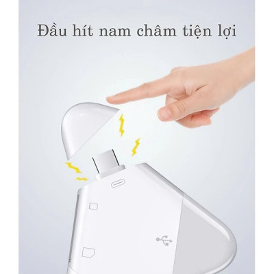 Đầu đọc thẻ nhớ SD, TF ( Micro SD ) đa năng 3in1 dùng cho iPhone, iPad, điện thoại Android, máy tính, PC, laptop - Hàng Chính Hãng
