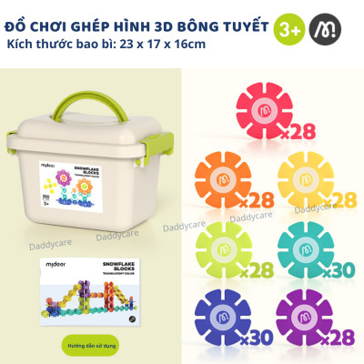 Bộ Lắp Ghép Cho Bé 3D Mideer Translucent Color Snowflake Blocks 200 Bông Tuyết Phát Triển Trí Tuệ
