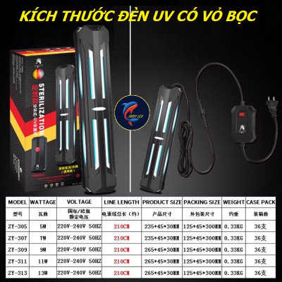 Đèn UV diệt khuẩn và diệt tảo cao cấp - Đèn uv cho hồ cá cảnh - bể thủy sinh - UV cho hồ cá koi