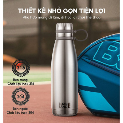 Bình giữ nhiệt Inox 316 Lê Bên Làng LBL1661 dung tích 850ml lõi lọc trà đi kèm