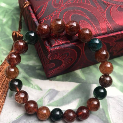 VÒNG THẠCH ANH TÓC TAM TÀI LOẠI BÓNG ĐẸP  SIZE VÒNG 9LY MANG MAY MẮN TÀI LỘC CHO GIA CHỦ 100% ĐÁ THIÊN NHIÊN