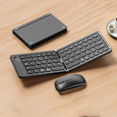 Bàn phím Bluetooth rời gấp gọn tương thích với Windows, Mac, iOS và Android kết nối điện thoại, laptop, máy tính bảng - Hàng chính hãng
