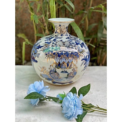 Bình hút lộc vẽ vàng kim. Gốm sứ Bát Tràng cao cấp