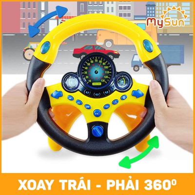 Vô lăng đồ chơi cho bé gắn xe ô tô bô lăng oto trẻ em  cao cấp có đèn nhạc tặng PIN MySun