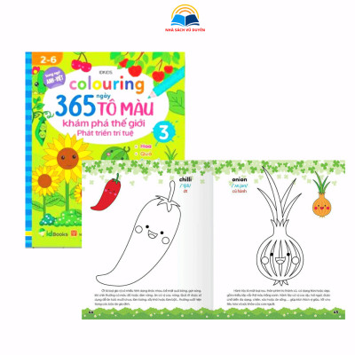 Sách - Colouring 365 Ngày Tô Màu Khám Phá Thế Giới Phát Triển Trí Tuệ - Dành Cho Bé 2-6 Tuổi