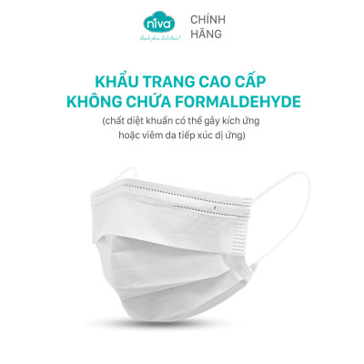 Combo 05 Khẩu Trang Y Tế 4 Lớp Niva Hộp 50 Cái Kháng Khuẩn, Ngăn Khói Bụi, Vi Khuẩn Hàng Chính Hãng Cao Cấp