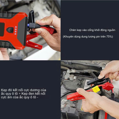 Bộ Kích Đề Ô Tô Loại Xịn – Có Đèn Pijn Siêu Sáng, Sạc Dự Phòng Dung Lượng Lớn, Tiện Mọi Lúc, đèn trang trí, đồng hồ