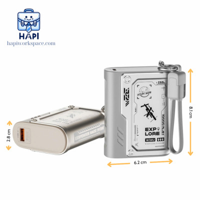 Sạc dự phòng hàng chính hãng WiWU Shield 10.000mAh 35W Wi-P026: Tích hợp cáp Type-C, thiết kế phá cách, độc đáo