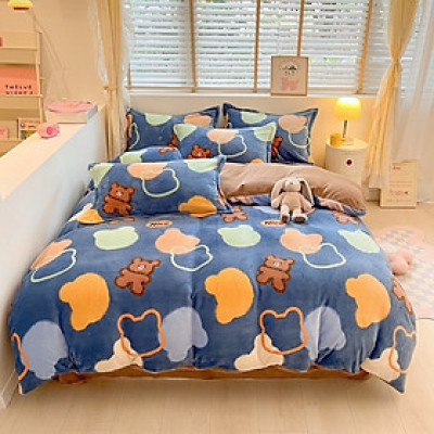 Set Bộ Vỏ Nỉ Nhung Tuyết Sữa 5D (15 Mẫu ) , Chất Nhung Mềm Êm, Giữ Ấm Tốt Cho Mùa Đông