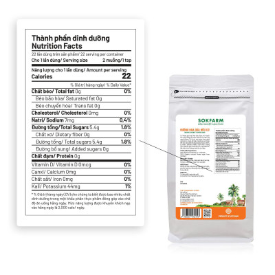 Đường hoa dừa hữu cơ Sokfarm 150g - 1kg thích hợp để ổn định đường huyết