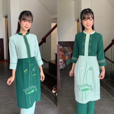 Đồ đi chùa , áo dài thời trang, đồ cao cấp , đũi thổ cẩm