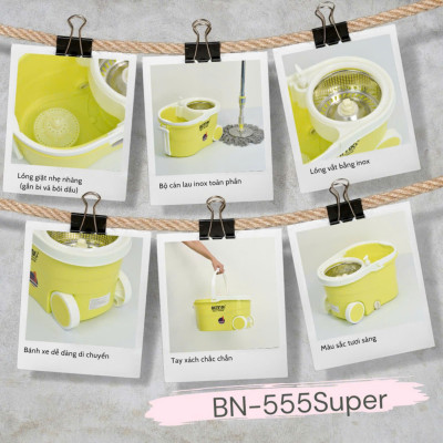 Bộ lau nhà 360 Bennix cán inox: BN-555SUPER Hàng chính hãng