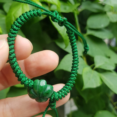 Vòng Đeo Tay Nữ Kiểu Dây Xanh Cỏ 4 lá Xanh mới lạ đẹp lắm à nha Chất liệu đá cẩm thạch xanh lá cỏ thắt dây kiểu xanh xanh rẻ đẹp lắm à nhen Nữ mệnh Mộc Hỏa Thủy đeo tay may mắn tăng đưa rút chỉnh theo tay lớn nhỏ được hết đẹp lắm à nha