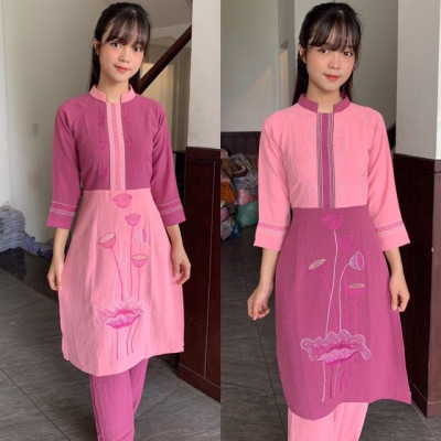 Đồ Lam Đi Chùa # Cách Tân Thêu Hạt Vải Đũi # Quần Áo Nữ # Đồ Bộ Nữ