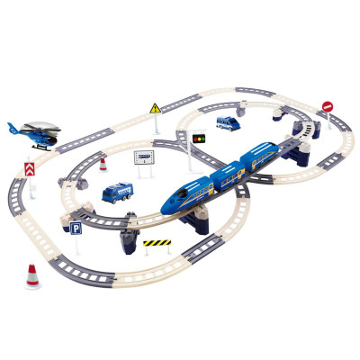 Đổ Chơi Lắp Ráp Đường Ray Và Tàu Cảnh Sát Chạy Pin - Police Train Battery Operated Train - Vecto VT262810