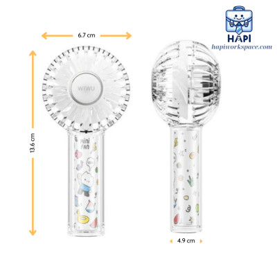 Quạt cầm tay hàng chính hãng WiWU Mini Fan Wi-FS012: Siêu nhỏ gọn, kiểu dáng dễ thương, có LED trang trí