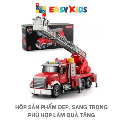 Xe Cứu Hỏa Đồ Chơi Cỡ Lớn, Đồ Chơi Xe Cứu Hỏa Mô Hình 1:12 Cho Bé Có Đèn Nhạc