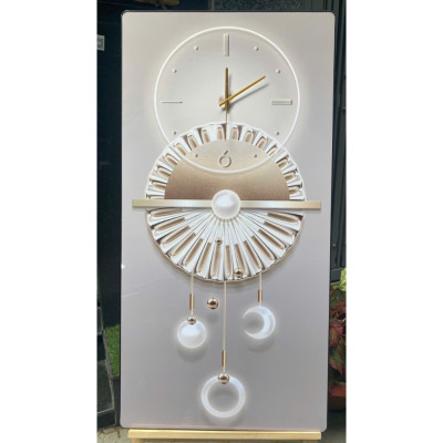 (ẢNH THẬT) Tranh đồng hồ treo tráng gương họa tiết sang trọng 6 trang trí phòng khách, quà tân gia