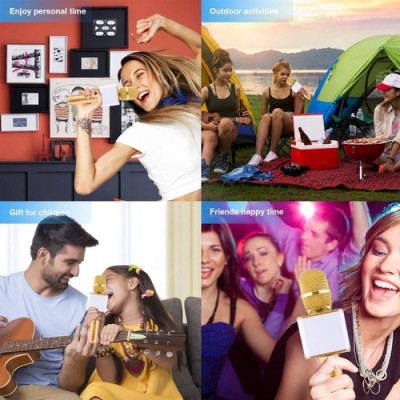 Loa Bluetooth Karaoke - Loa xách tay mini chất liệu nhựa cao cấp, công suất 6W và micro không dây - Hàng nhập khẩu