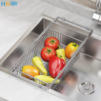 Khay đựng chén đĩa đa năng gác bồn rửa inox 304 Hobby home decor KDC8