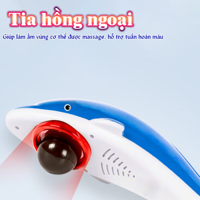 Máy mát xa cầm tay cá heo Nikio NK-608B - Điện tử, 6 đầu massage