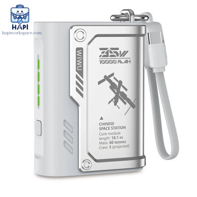 Sạc dự phòng hàng chính hãng WiWU Shield 10.000mAh 35W Wi-P026: Tích hợp cáp Type-C, thiết kế phá cách, độc đáo