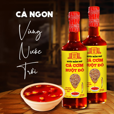 [KF] Thùng 6 chai Nước mắm nhỉ cá cơm ruột đỏ Làng Chài Xưa 500ml cá cơm vàng ngon vùng nước trồi 300 năm truyền thống chai thủy tinh