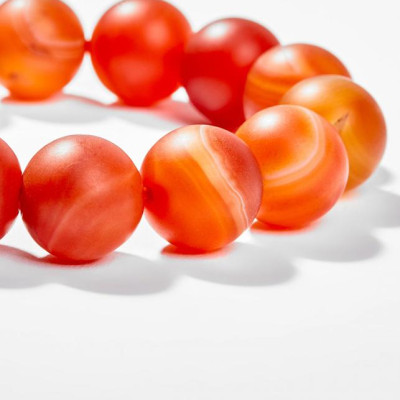 Vòng Tay Phong Thủy Nam Đá Mã Não Đỏ Nhám Phối Charm Cầu Đính Đá (14mm) Mệnh Hỏa, Thổ Ngọc Quý Gemstones