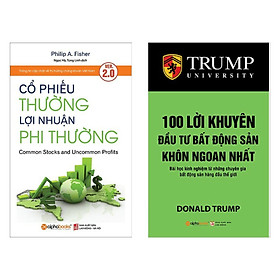 Combo 2 cuốn sách kinh tế hay: Cổ Phiếu Thường, Lợi Nhuận Phi Thường + 100 Lời Khuyên Đầu Tư Bất Động Sản Khôn Ngoan Nhất ( Tặng kèm Bookmark Happy Life)