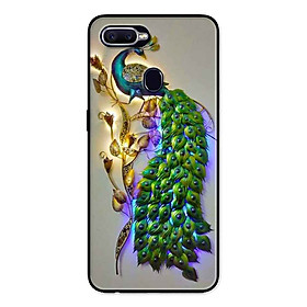 Ốp Lưng in cho Realme 2 Pro Mẫu Chim Công Nền Xám - Hàng Chính Hãng