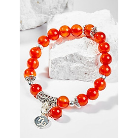 Vòng Tay Phong Thủy Nữ Đá Mã Não Đỏ Phối Charm Cung Hoàng Đạo Ma Kết (8mm) Mệnh Hỏa, Thổ Ngọc Quý Gemstones
