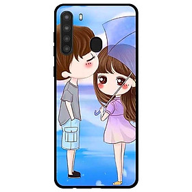 Ốp lưng dành cho Samsung Galaxy A21 mẫu Cặp Đôi Xanh