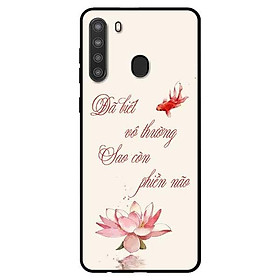 Ốp lưng dành cho Samsung Galaxy A21 mẫu Sen Hồng Và Cá