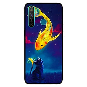 Ốp Lưng in cho Realme 5 Mẫu Cá Chép Và Mèo - Hàng Chính Hãng