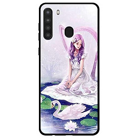 Ốp lưng dành cho Samsung Galaxy A21 mẫu Cô Gái Và Thiên Nga