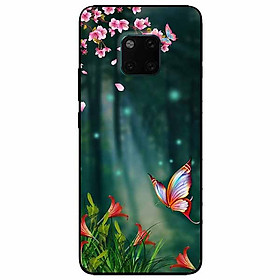 Ốp lưng dành cho Huawei Mate 20 Pro mẫu Bướm Và Hoa Đỏ