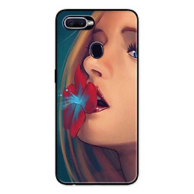 Ốp Lưng in cho Realme 2 Mẫu Cô Gái Hôn Bông Hoa - Hàng Chính Hãng