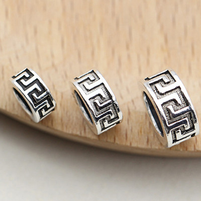 Combo charm bạc chặn hạt họa tiết hoa văn - Ngọc Quý Gemstones